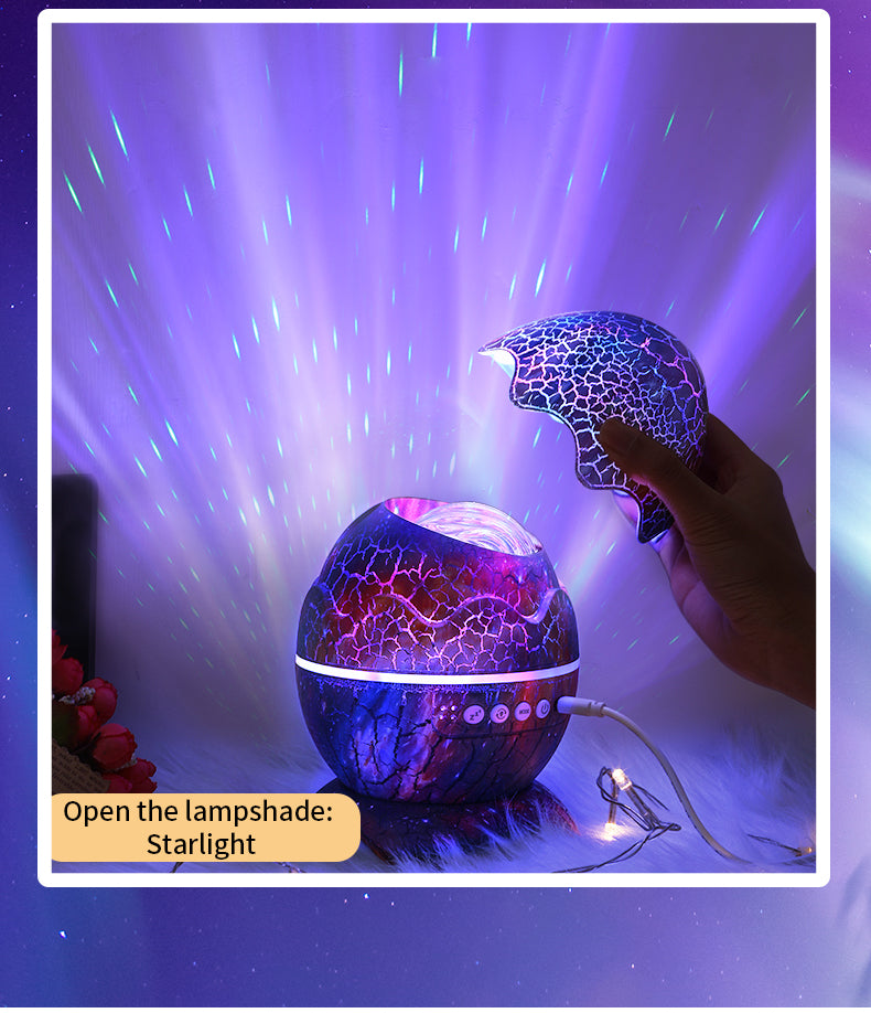 Northern Lights Aurora Projector Dinosaur Egg Star Projector for Bedroom, Galaxy Projector with Bluetooth Speaker & White Noise & Timing, Night Light for Kids Adults