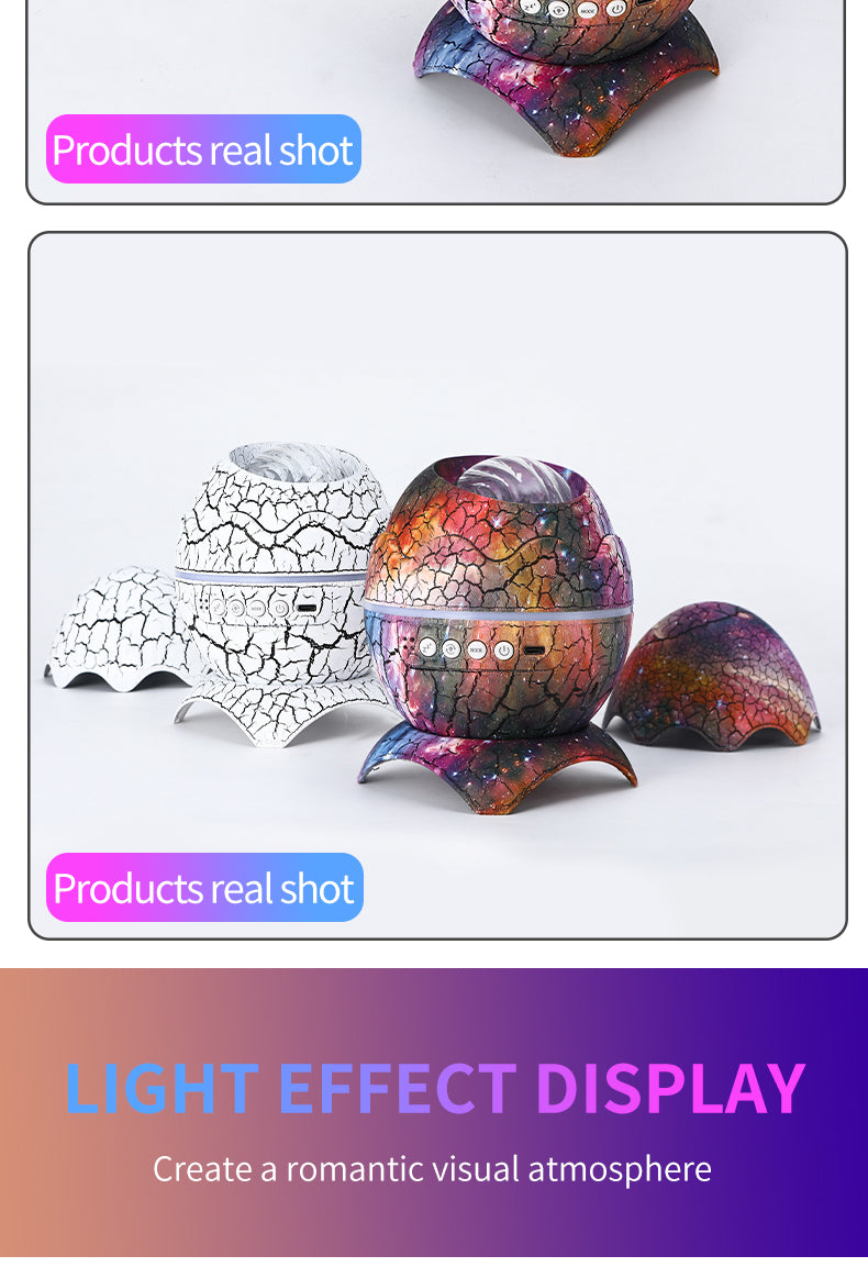 Northern Lights Aurora Projector Dinosaur Egg Star Projector for Bedroom, Galaxy Projector with Bluetooth Speaker & White Noise & Timing, Night Light for Kids Adults