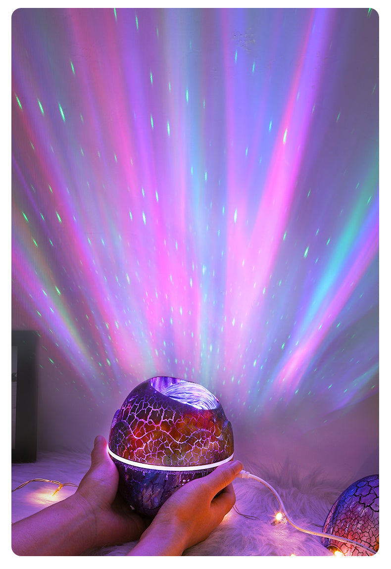 Northern Lights Aurora Projector Dinosaur Egg Star Projector for Bedroom, Galaxy Projector with Bluetooth Speaker & White Noise & Timing, Night Light for Kids Adults