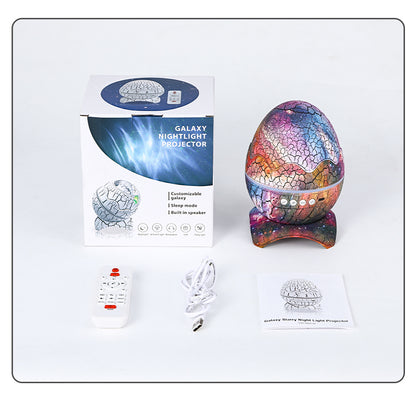 Northern Lights Aurora Projector Dinosaur Egg Star Projector for Bedroom, Galaxy Projector with Bluetooth Speaker & White Noise & Timing, Night Light for Kids Adults