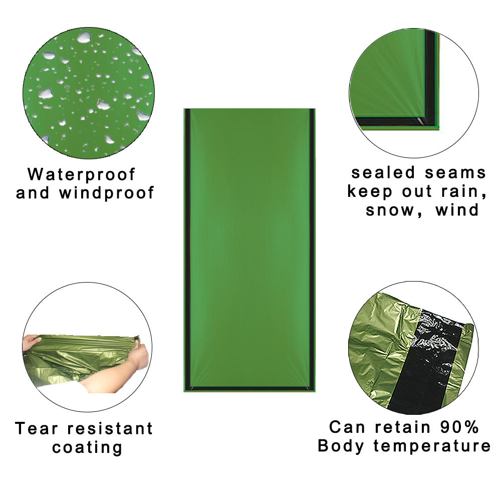 Waterproof Lightweight Thermal Emergency Sleeping Bag Bivy Sack - Survival Blanket Bags Camping, Hiking, Outdoor, Activities