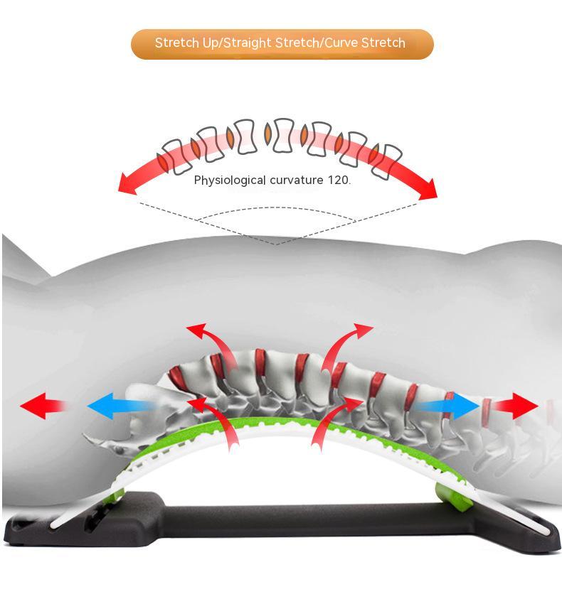 Multi-level Adjustable Back Massager Stretcher Waist Neck Stretch Fitness Lumbar Cervical Spine Support Pain Relief Relaxation