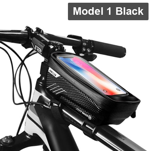 WILD MAN New Bike Bag Frame Front Top Tube Cycling Bag Waterproof 6.6in Phone Case Touchscreen Bag MTB Pack Bicycle Accessories