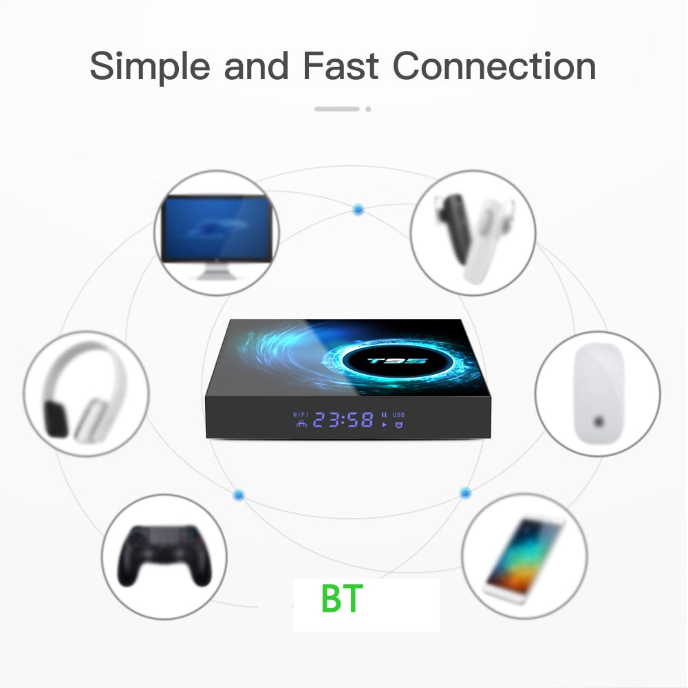 T95 Smart Tv Box Android 10.0 6k 2.4G; 5g Wifi 3D Voice16g 32gb 64gb 4k Quad Core Set-Top Box Media Player