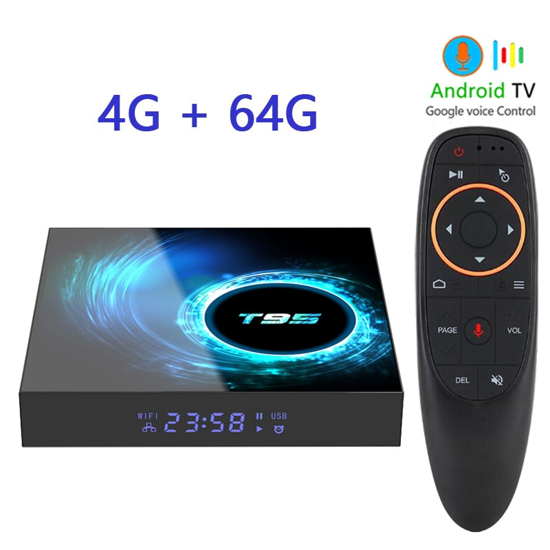 T95 Smart Tv Box Android 10.0 6k 2.4G; 5g Wifi 3D Voice16g 32gb 64gb 4k Quad Core Set-Top Box Media Player