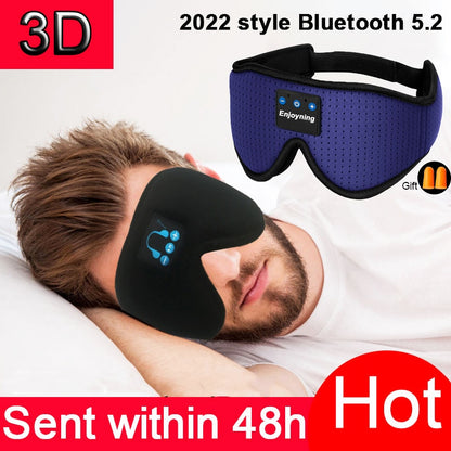 New 3D wireless music headphone sleep breathable smart eye mask Bluetooth headset call with mic for ios Android mac Dropshipping